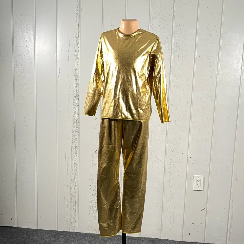 ***Girl's Shine Bright Metallic Gold Set Sz M